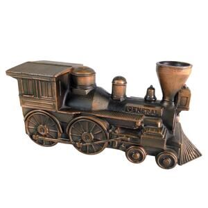 Vintage 1974 Banthrico Chicago General Locomotive Steam Train Metal Coin Bank